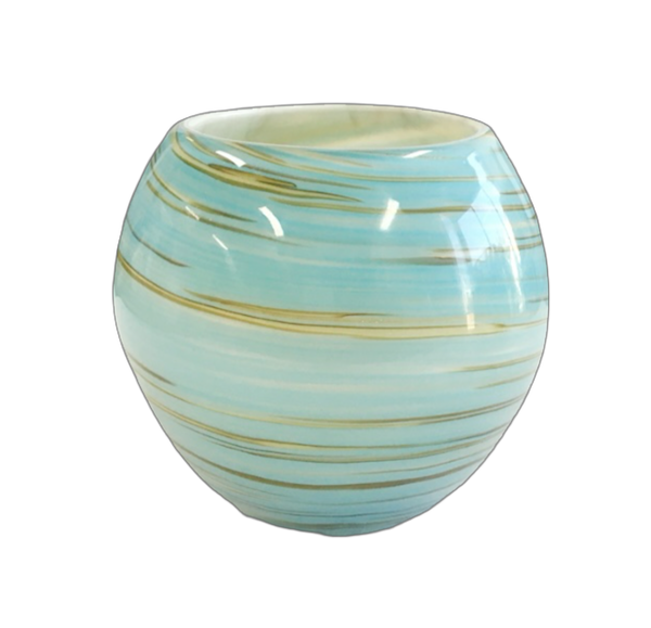 Floral Elegance Decorative Scented Soy Candle Aqua
