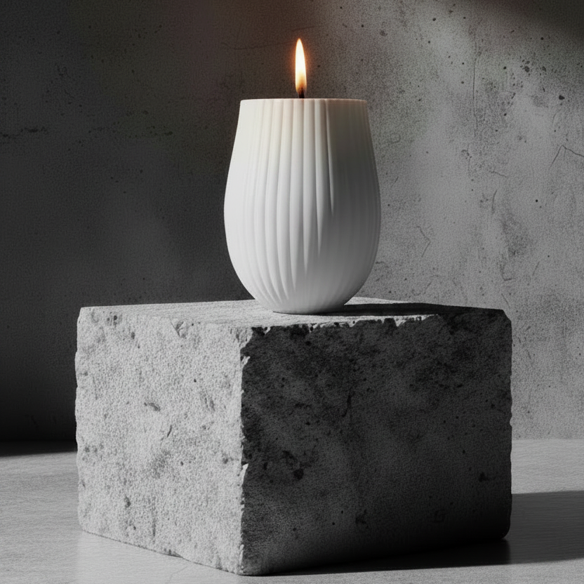 Kaori White Ribbed - Luxury Scented Soy Candle