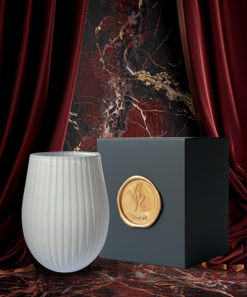 Kaori White Ribbed - Scented Soy Candle