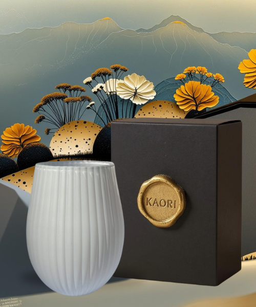 Kaori White Ribbed - Scented Soy Candle